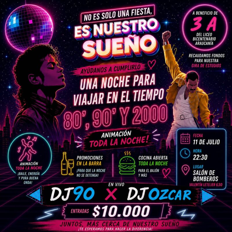 Fiesta 80s,90s, 2000 villarrica
